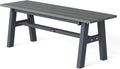 VINGLI 47” Outdoor Bench Garden Bench HDPE Porch Bench w/Metal Legs, Poly by VINGLI
