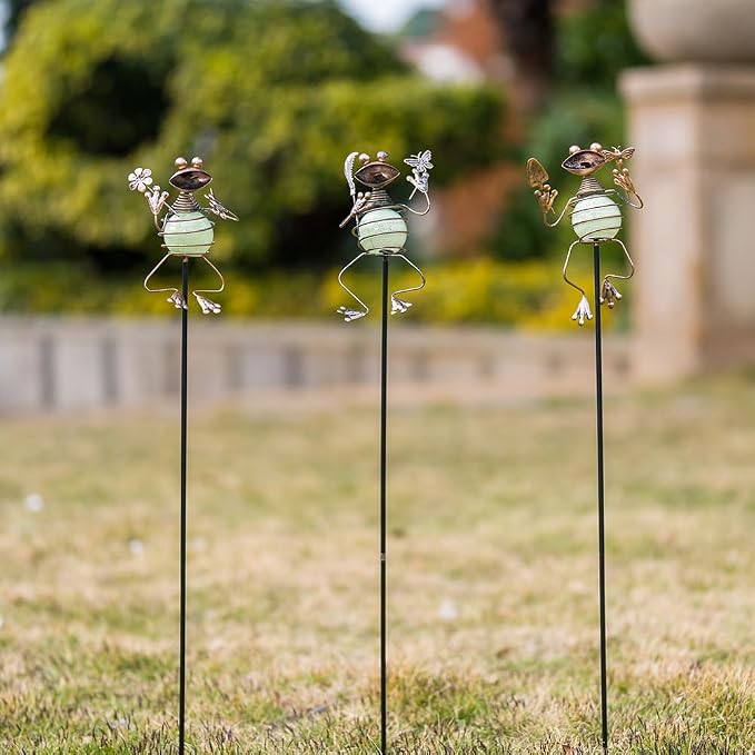 3 Pack Decorative Garden Stakes, Frog Waterproof Metal Spring Decor, Outdoor - Image 6