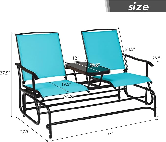 Giantex Patio Bench Glider Chair - Image 3