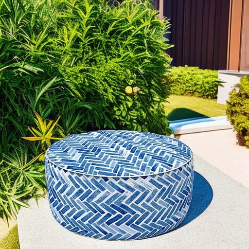 LVTXIII Indoor/Outdoor Inflatable Ottoman, All Weather Round Footrest Stool - Image 5