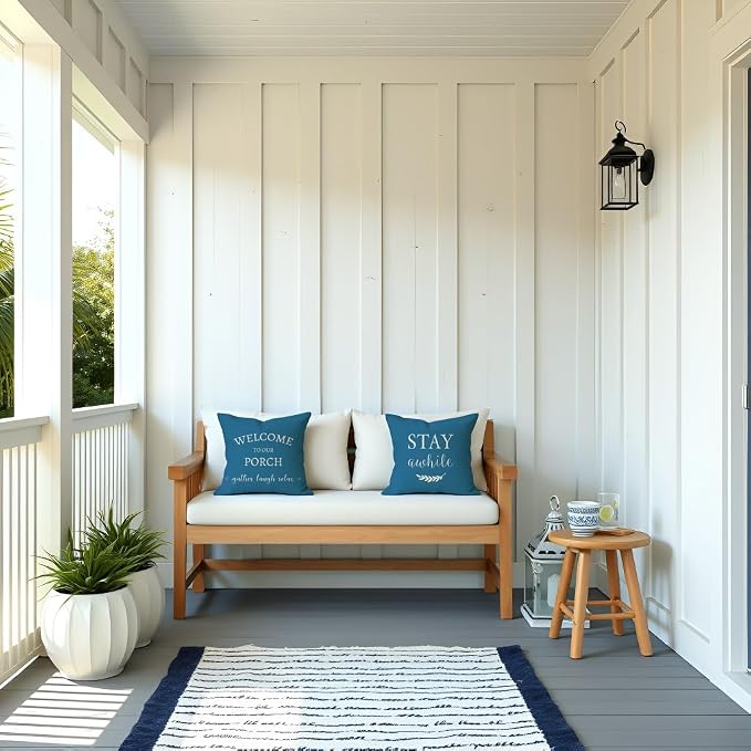 PANDICORN Welcome to Our Porch Stay Awhile Outdoor Decorative Throw Pillow - Image 7