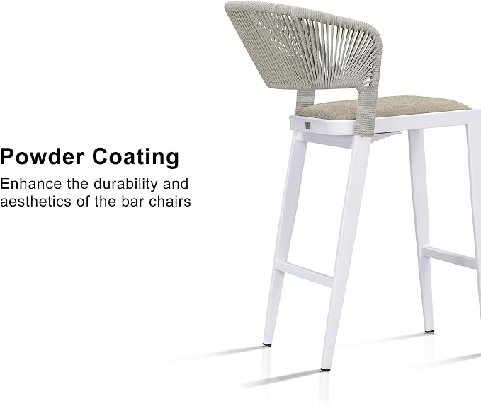 PURPLE LEAF Counter Height Bar Stool Set of 2 Woven Bar Height Stools Kitchen - Image 8