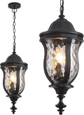 Large Outdoor Pendant Light Fixtures, 23.6'' Exterior Hanging Lantern Porch by SmeikeLighting