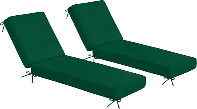 Sundale Outdoor Olefin Chaise Lounge Cushion Set of 2, Water-Resistant Patio by SundaleOutdoor