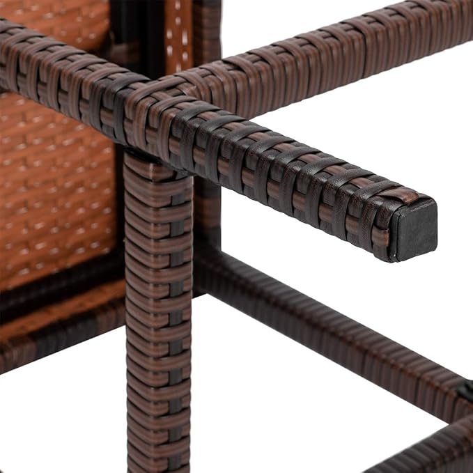 24 inch Counter Height Rattan Wicker Bar Stools Set of 4, Bistro Pub Backless - Image 4