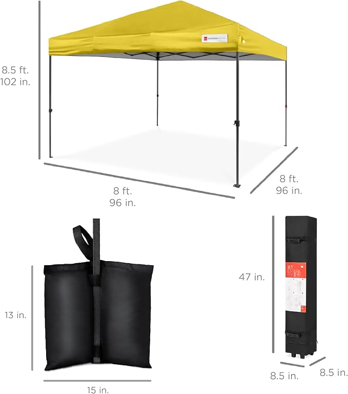 Best Choice Products 8x8ft Pop Up Canopy Tent, Outdoor Shade, 1 Person 1 Minute - Image 8