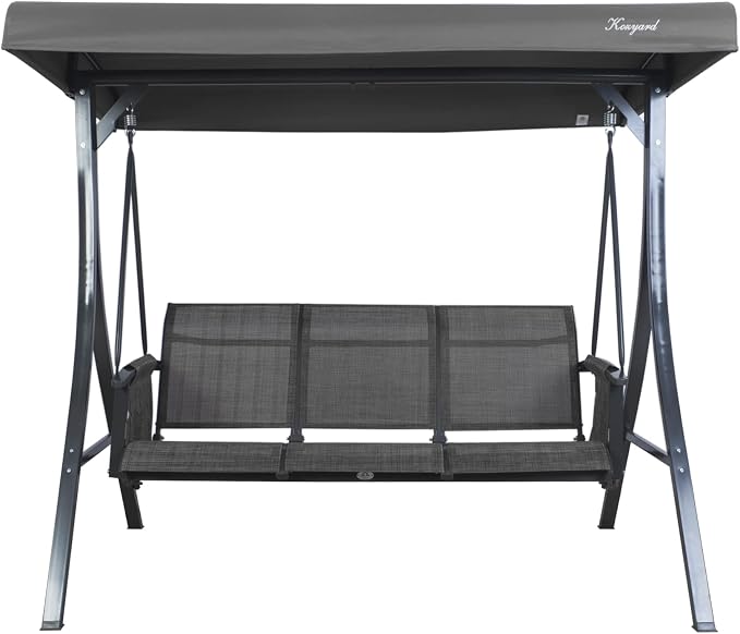 Kozyard Brenda 3-Seat Outdoor Porch Swing Glider, Patio Swing - Image 4
