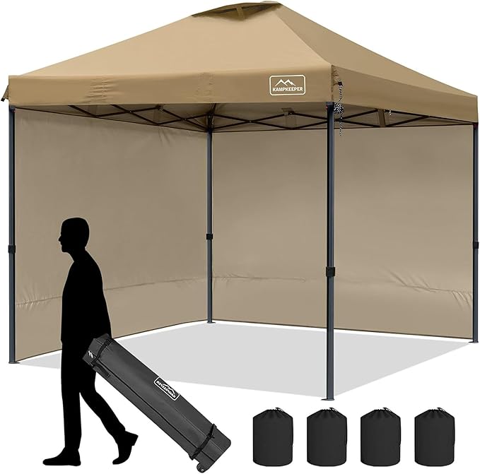 KAMPKEEPER 10x10 Pop-Up Canopy Tent, Waterproof, Portable Shade by KAMPKEEPER
