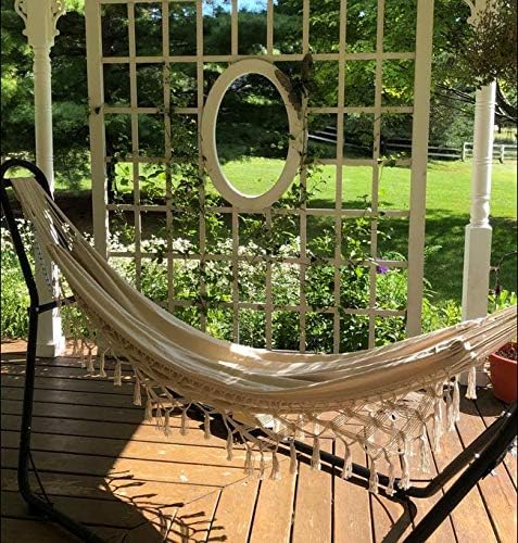 Hammock Brazilian Double Hammocks Soft Comfortable Fabric Cotton Canvas Hanging - Image 7