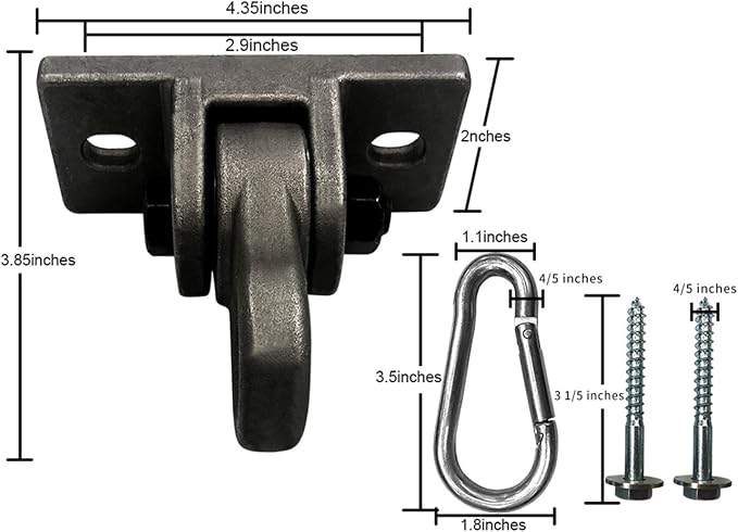 Heavy Duty White Metal Color Swing Hangers Screws Bolts Included Over 5000 lb - Image 3