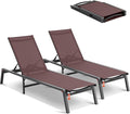 VEVOR 2 Pcs Chaise Lounge Chairs Outdoor, Aluminum Patio Lounge Chair by VEVOR