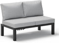 Aluminum Outdoor Patio Sofa Set, 2 Seats Modular Sectional Reclining Loveseat by Oasbira