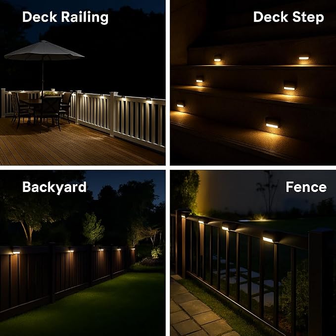 Solar Deck Lights Outdoor 16 Pack, Peel And Stick Deck Railing Lights, - Image 5