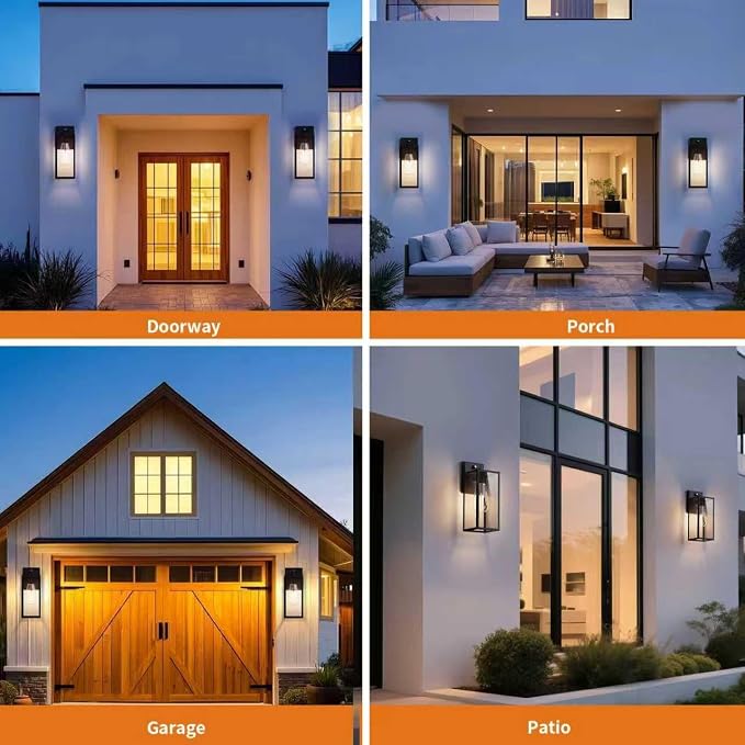 15'' Black Dusk to Dawn Outdoor Front Porch Lights - Image 7