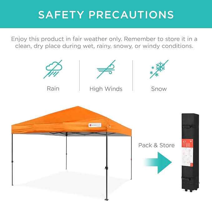 Best Choice Products 10x10ft Pop Up Canopy Tent, Outdoor Shade, 1 Person 1 - Image 5