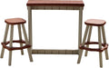 Single Bar Set Includes 2 Barstools Redwood Top & Warm Grey Base Ideal by LeisureAccents