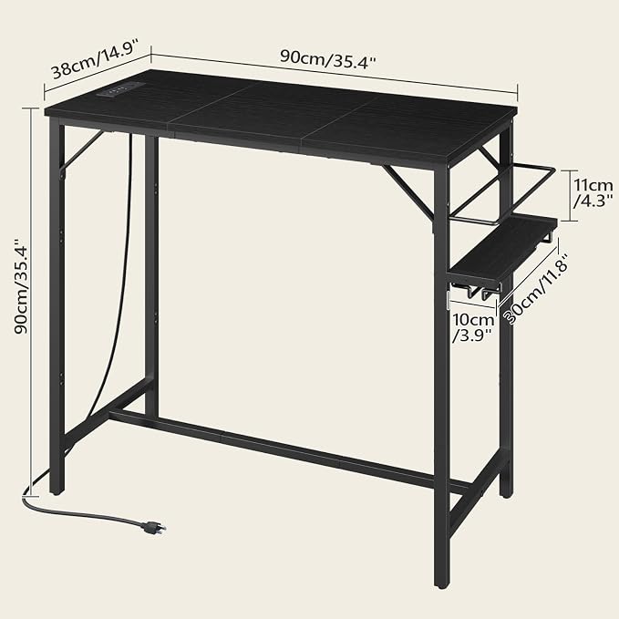 Bar Table, 35.4-Inch Counter Height Pub Table - Image 2