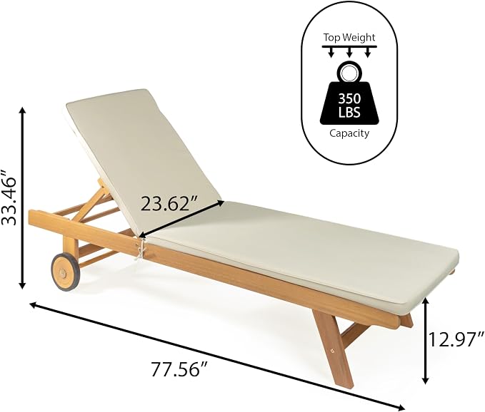 JONATHAN Y LNG1000E Mallorca 77.56"x23.62" Modern Classic Adjustable Acacia - Image 3