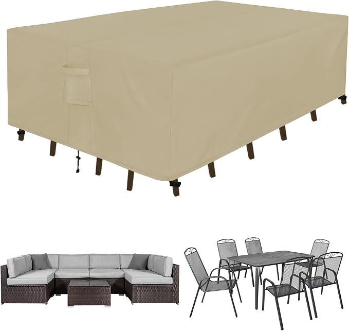 Easy-Going Rectangle Patio Furniture Cover Waterproof Outdoor Dining Table and by Easy-Going
