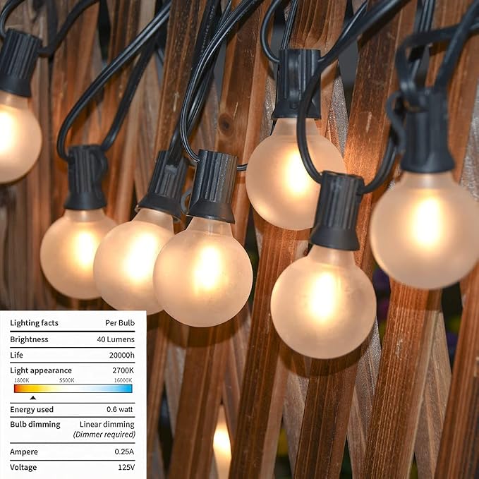 GOOTHY 50Ft LED Outdoor Patio String Lights - Image 5