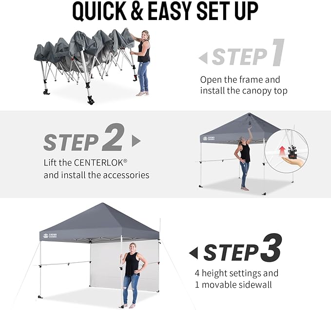 CROWN SHADES 10x10 Pop Up Canopy Tent - Image 6