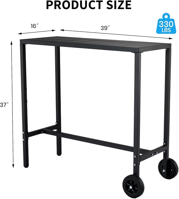 Garvee Outdoor Bar Table, 39 inch Counter Height Table - Image 3