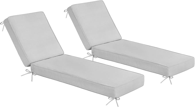 Sundale Outdoor Olefin Chaise Lounge Cushion Set of 2, Water-Resistant Patio by SundaleOutdoor