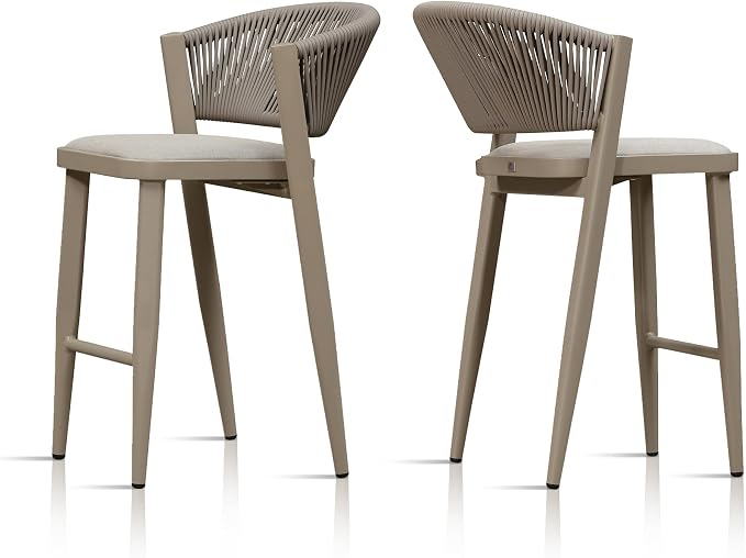 PURPLE LEAF Counter Height Bar Stool Set of 2 Patio Bar Stools Modern Bar by PURPLELEAF
