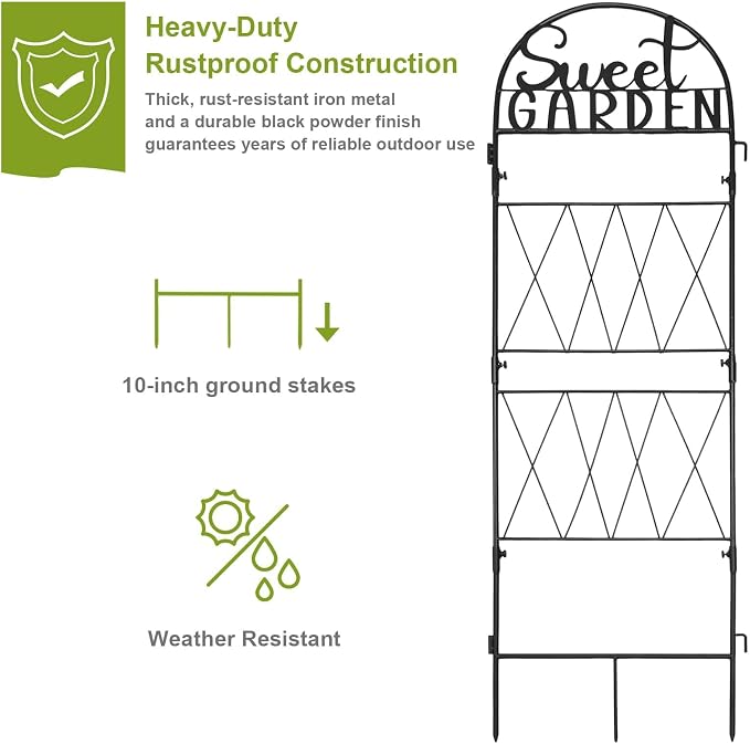 hogardeck 1PC Metal Garden Trellis 45 * 14 inch - Image 4