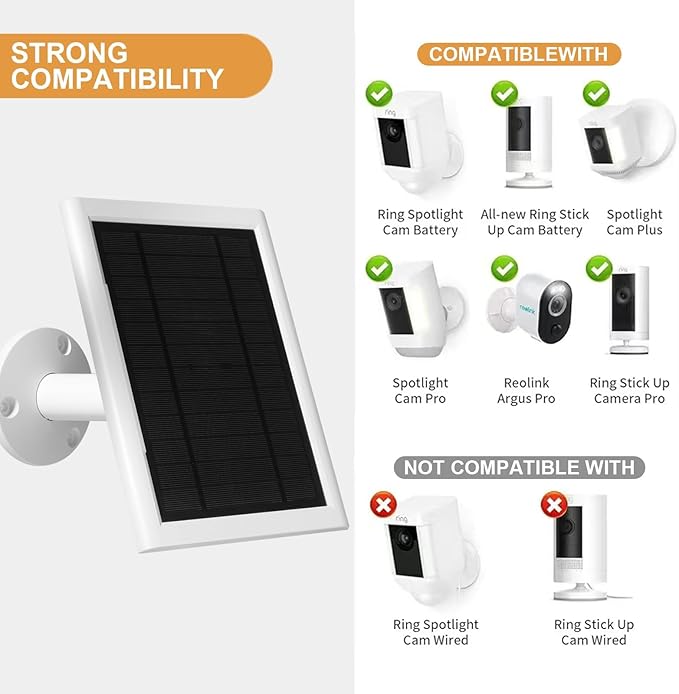 5W Solar Charger Compatible for Ring Camera - Image 2