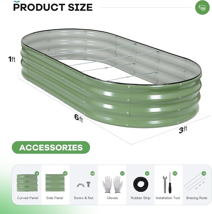 Galvanized Raised Garden Bed Outdoor, Rust-Resistant Garden Planter Box - Image 4
