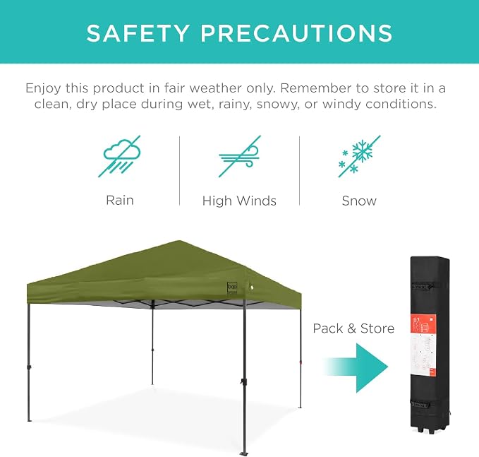 Best Choice Products 10x10ft Pop Up Canopy Tent, Outdoor Shade, 1 Person 1 - Image 5