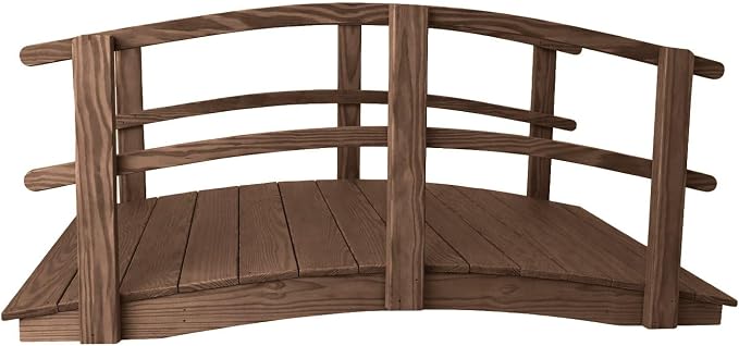 6 FT Walnut Amish Made Garden Bridge by Unknown