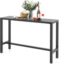 COSTWAY Outdoor Bar Table 55-inch Wide, Narrow Counter Height Dining Table by COSTWAY