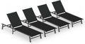 Ciokea Foldable Outdoor Lounge Chair Set of 4, No Assembly Aluminum Chaise by CIOKEA