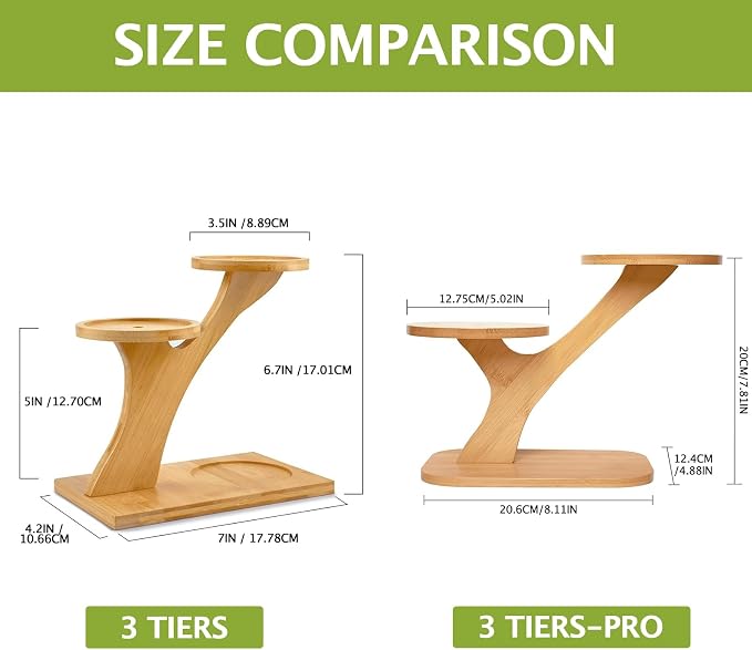 XXXFLOWER Wood Plant Stand for Indoor, Small Desktop Plant Stand, 3 Tier - Image 3