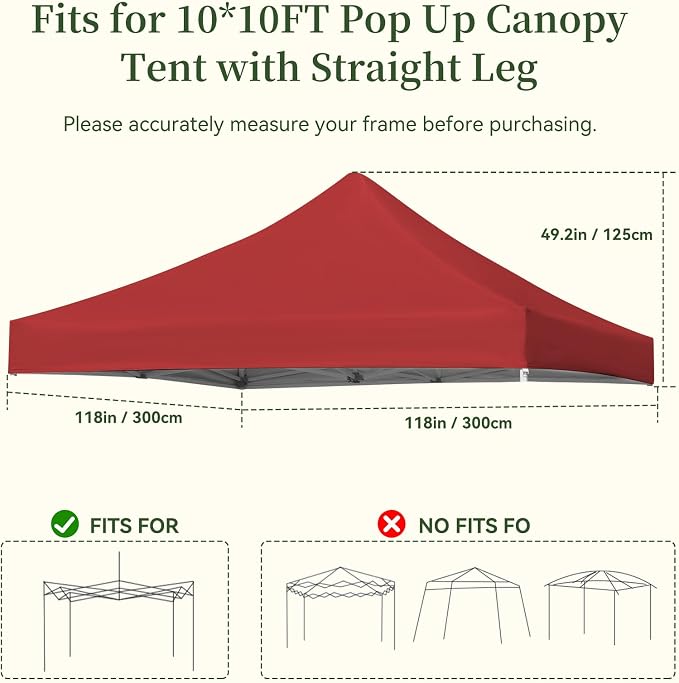 10x10 Canopy Replacement Top Cover - Image 2