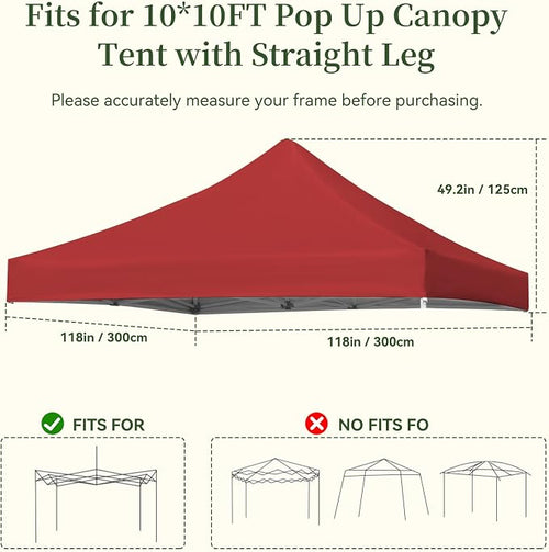 10x10 Canopy Replacement Top Cover - Image 2