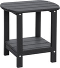 Adirondack Outdoor Side Table, 16.5” HDPE Small Patio Table by LOENIY
