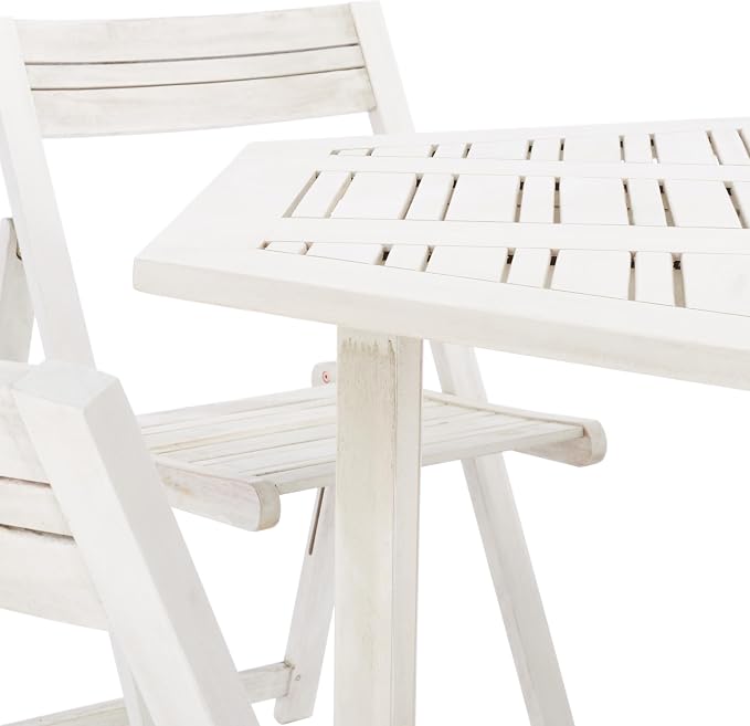 SAFAVIEH Outdoor Patio Furniture Collection Kerman White Washed Acacia Wood - Image 9