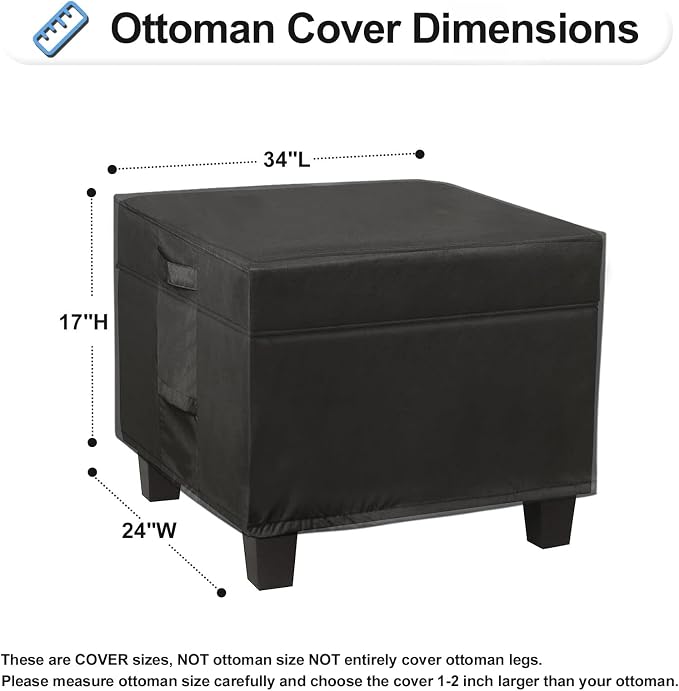 OutdoorLines Outdoor Waterproof Patio Ottoman Covers - Image 2