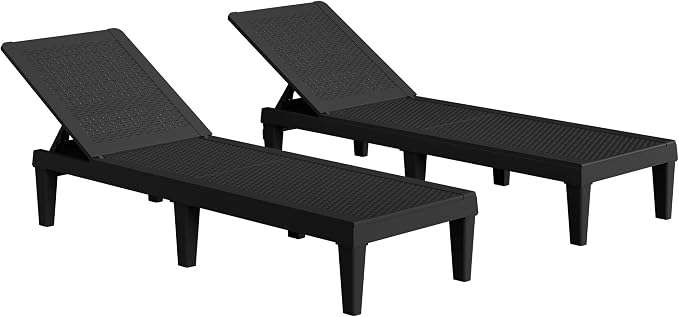 Greesum Outdoor Chaise Lounge Chair Set of 2, Waterproof 5-Position Adjustable - Image 7