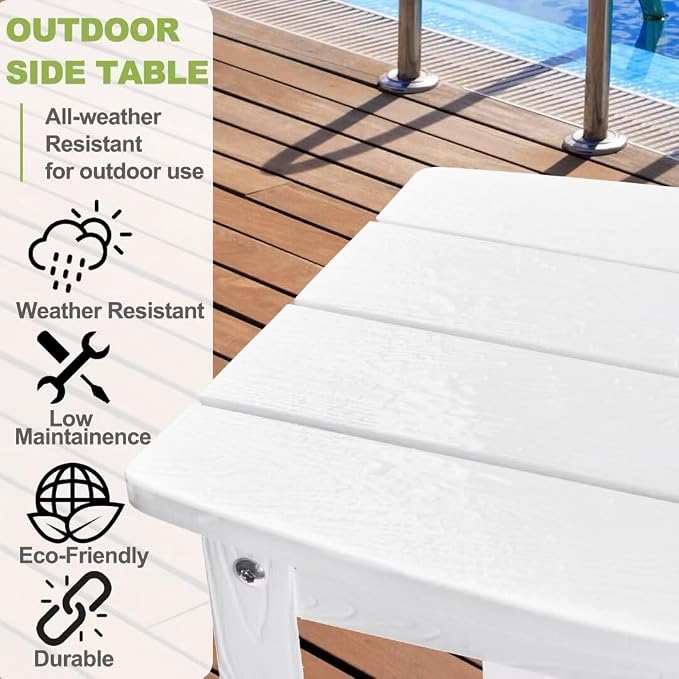 Y&M Outdoor Side Table, HIPS Adirondack Small Single Table, Waterproof Square - Image 7