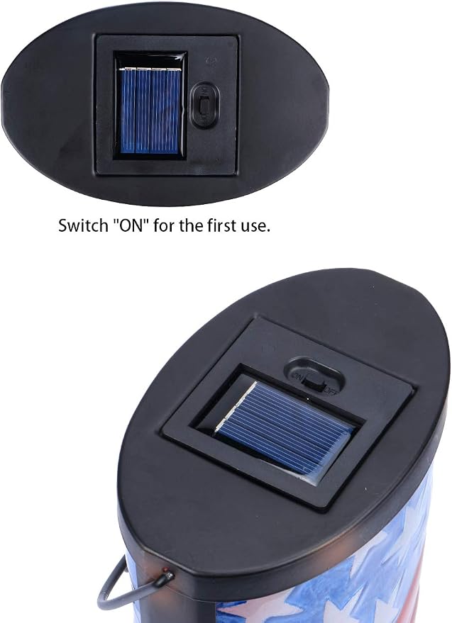 Hanging Solar Lantern Outdoor Decorative Waterproof LED Solar American Flag - Image 5