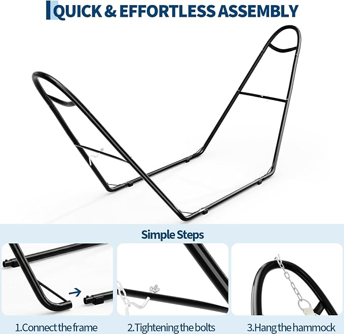Universal Double Hammock Stand, 550-Pound Capacity, Heavy-Duty Hammock Stand - Image 2