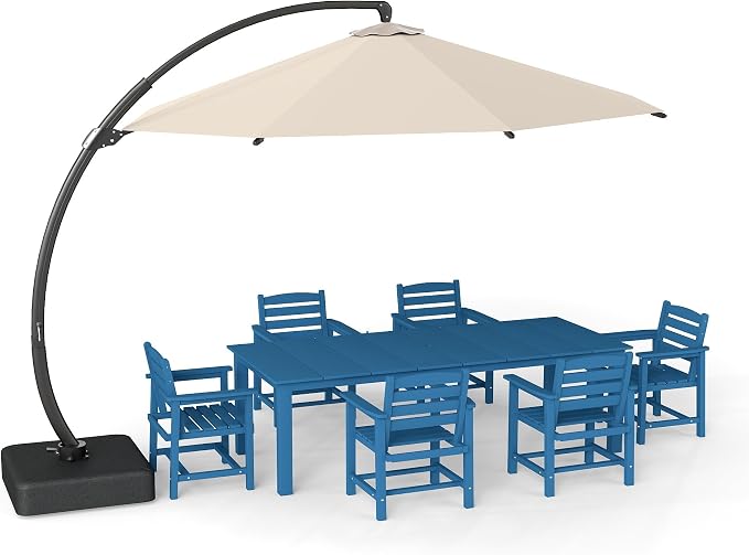 7-Piece Navy Blue Outdoor Dining Set - Image 9