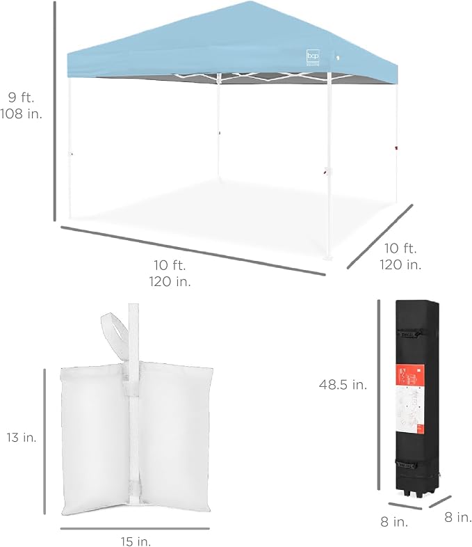 Best Choice Products 10x10ft Pop Up Canopy Tent, Outdoor Shade, 1 Person 1 - Image 9