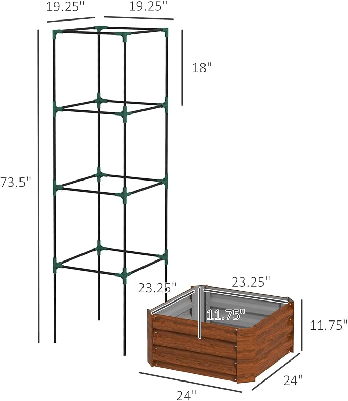 Outsunny Galvanized Raised Garden Bed, 73.5" Outdoor Planter Box - Image 7
