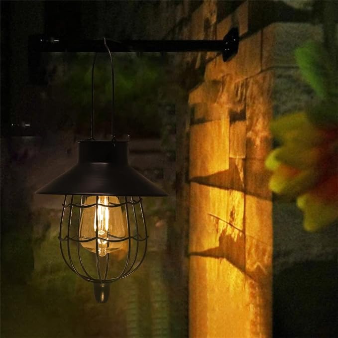 YAKii 2 Pack Solar Lantern Hanging Waterproof Outdoor Metal Solar Lamp - Image 8