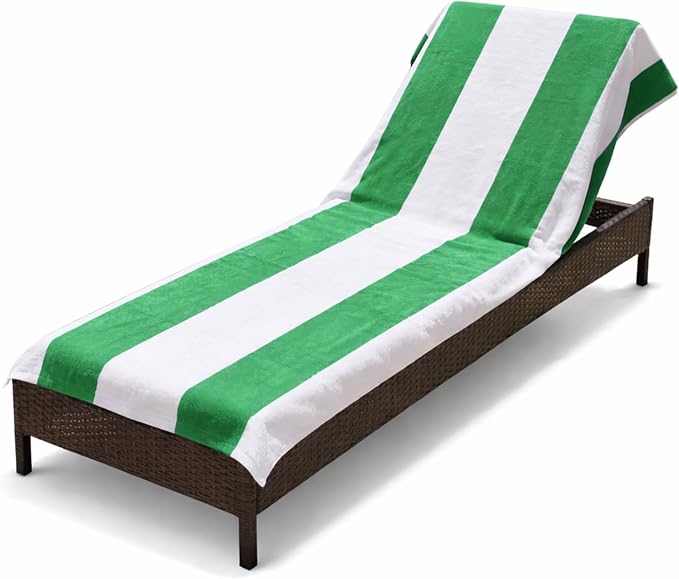 Superior Cabana Cotton Lounge Chair Cover, Outdoor Towel/Chaise Furniture Covers by SUPERIOR